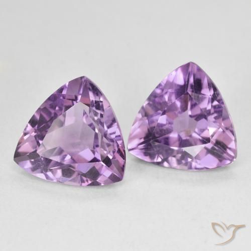 5.72 ctw Violet Amethyst Stones, Natural Amethyst in Trillion Facet Shape for Sale