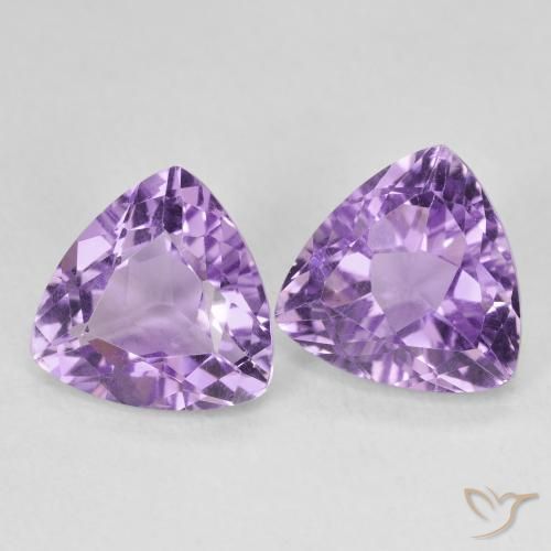 5.63 ctw Violet Amethyst Stones, Natural Amethyst in Trillion Facet Shape for Sale