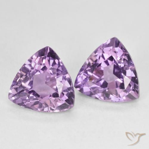 5.83 ctw Violet Amethyst Stones, Natural Amethyst in Trillion Facet Shape for Sale