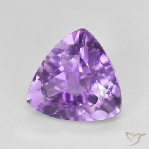 2.73 ct Violet Amethyst Stone, Natural Amethyst in Trillion Facet Shape for Sale