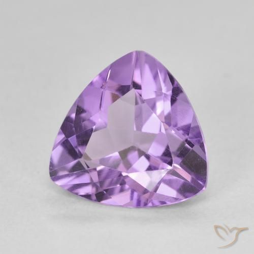 2.60 ct Violet Amethyst Stone, Natural Amethyst in Trillion Facet Shape for Sale