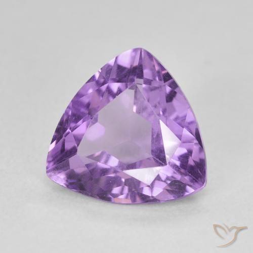 2.75 ct Violet Amethyst Stone, Natural Amethyst in Trillion Facet Shape for Sale