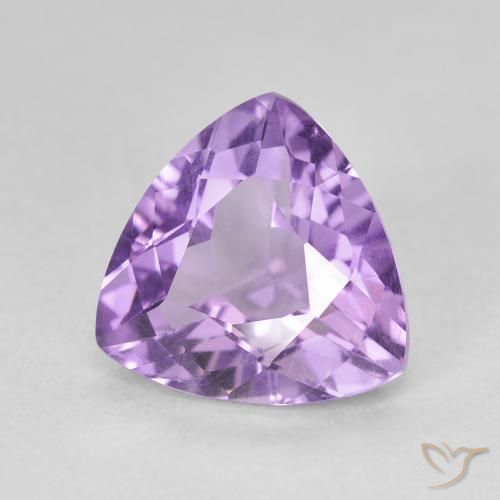 2.85 ct Violet Amethyst Stone, Natural Amethyst in Trillion Facet Shape for Sale