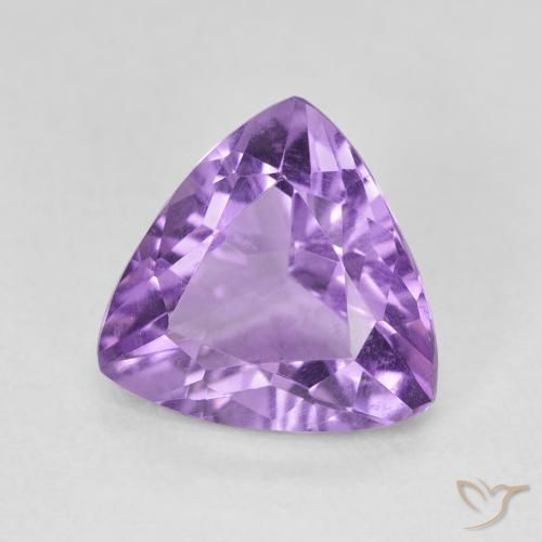 2.71 ct Violet Amethyst Stone, Natural Amethyst in Trillion Facet Shape for Sale