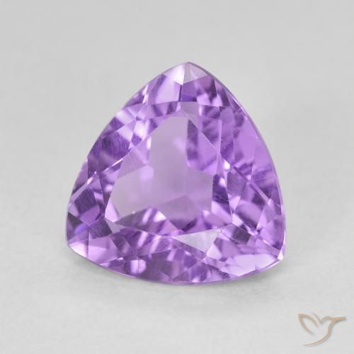 2.91 ct Violet Amethyst Stone, Natural Amethyst in Trillion Facet Shape for Sale