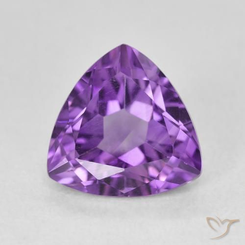 3.05ct Natural Medium Violet Amethyst, Trillion, VVS-VS