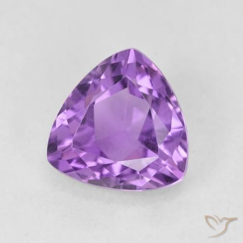 2.70 ct Violet Amethyst Stone, Natural Amethyst in Trillion Facet Shape for Sale