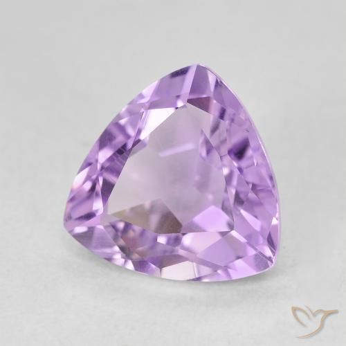 2.97 ct Violet Amethyst Stone, Natural Amethyst in Trillion Facet Shape for Sale