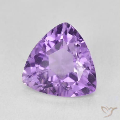 2.78 ct Violet Amethyst Stone, Natural Amethyst in Trillion Facet Shape for Sale