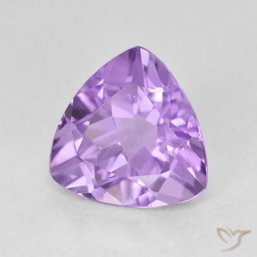 2.83 ct Violet Amethyst Stone, Natural Amethyst in Trillion Facet Shape for Sale