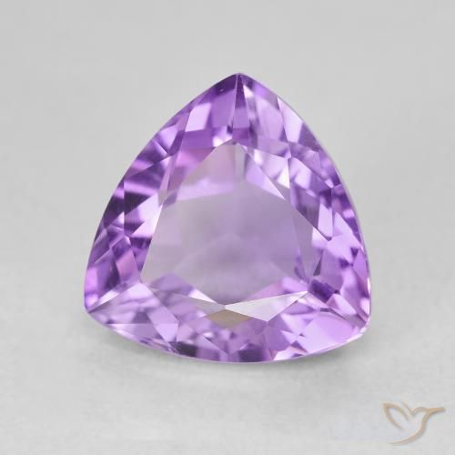3.11 ct Violet Amethyst Stone, Natural Amethyst in Trillion Facet Shape for Sale