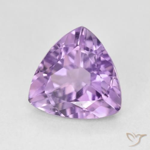 2.84 ct Violet Amethyst Stone, Natural Amethyst in Trillion Facet Shape for Sale