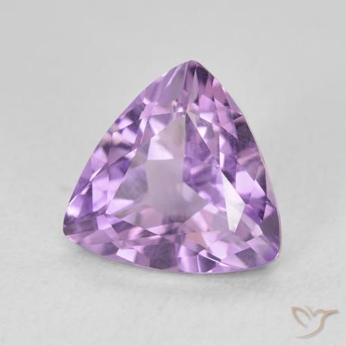 2.82 ct Violet Amethyst Stone, Natural Amethyst in Trillion Facet Shape for Sale