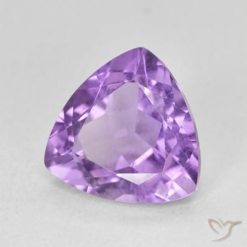 2.99 ct Violet Amethyst Stone, Natural Amethyst in Trillion Facet Shape for Sale