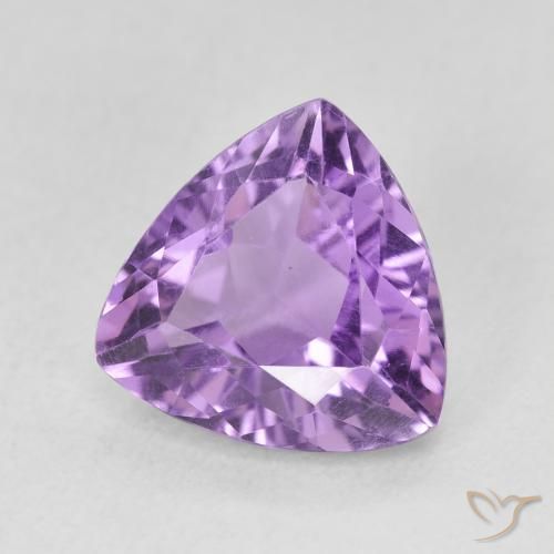 2.91 ct Violet Amethyst Stone, Natural Amethyst in Trillion Facet Shape for Sale