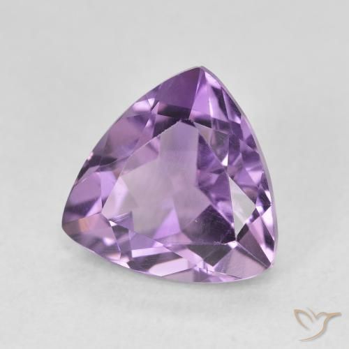 2.86 ct Violet Amethyst Stone, Natural Amethyst in Trillion Facet Shape for Sale