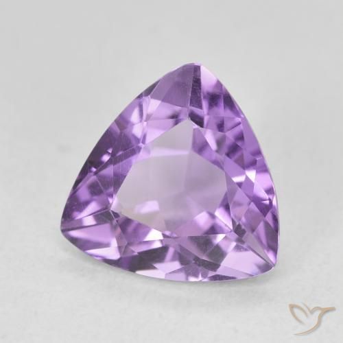2.69 ct Violet Amethyst Stone, Natural Amethyst in Trillion Facet Shape for Sale