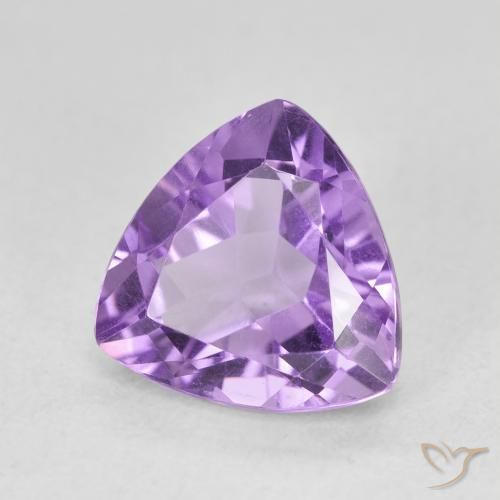 3.03 ct Violet Amethyst Stone, Natural Amethyst in Trillion Facet Shape for Sale