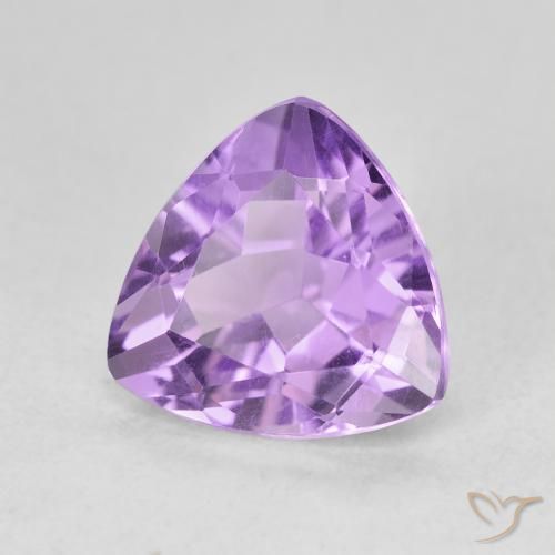 2.82 ct Violet Amethyst Stone, Natural Amethyst in Trillion Facet Shape for Sale