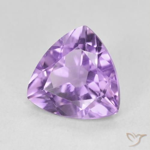 2.83 ct Violet Amethyst Stone, Natural Amethyst in Trillion Facet Shape for Sale