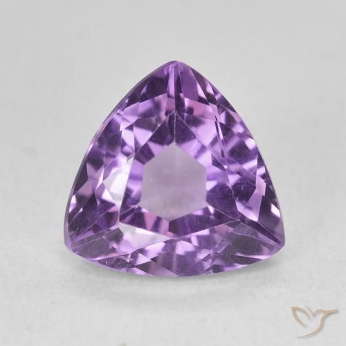 3.09ct Natural Eggplant Violet Amethyst, Trillion, VVS