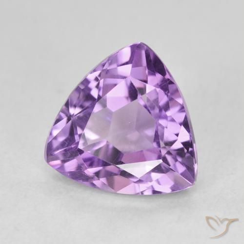 3.09 ct Violet Amethyst Stone, Natural Amethyst in Trillion Facet Shape for Sale