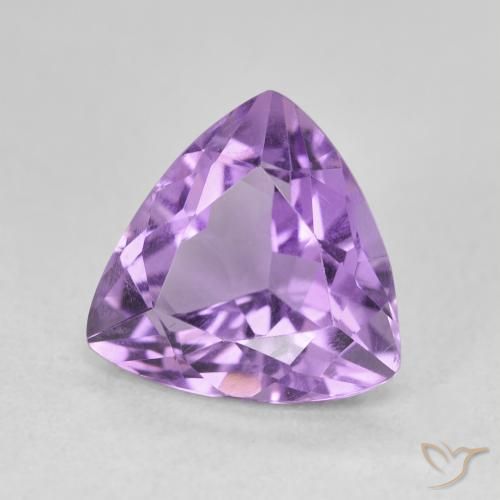 2.84 ct Violet Amethyst Stone, Natural Amethyst in Trillion Facet Shape for Sale
