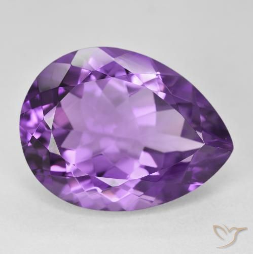 18.10ct Natural Purplish Violet Amethyst, Pear Shape, VVS