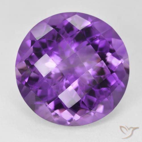 19.14ct Natural Medium Dark-Violet Amethyst, Round, VVS