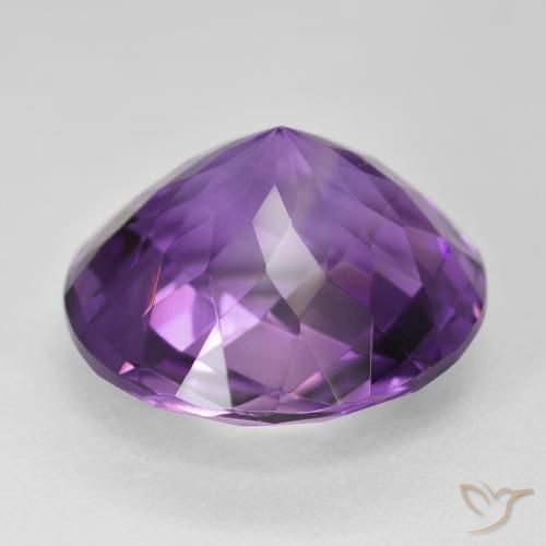 Amethyst Gemstone in 18 mm (calibrated) Size for Sale, Amethyst Stone in Medium Dark-Violet Color