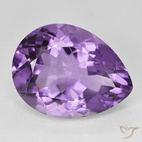 19.11 ct Violet Amethyst Stone, Natural Amethyst in Pear Facet Shape for Sale