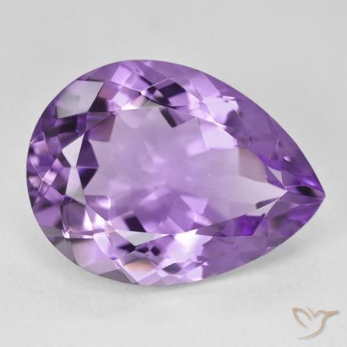 17.78 ct Violet Amethyst Stone, Natural Amethyst in Pear Facet Shape for Sale
