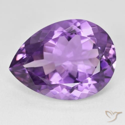 17.90ct Natural Intense Violet Amethyst, Pear Shape, VVS
