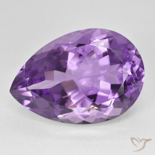 22.03ct Natural Vivid Violet Amethyst, Pear Shape, VVS