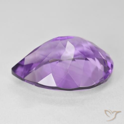 Amethyst Gemstone in 21.2 x 16 mm Size for Sale, Amethyst Stone in Intense Violet Color
