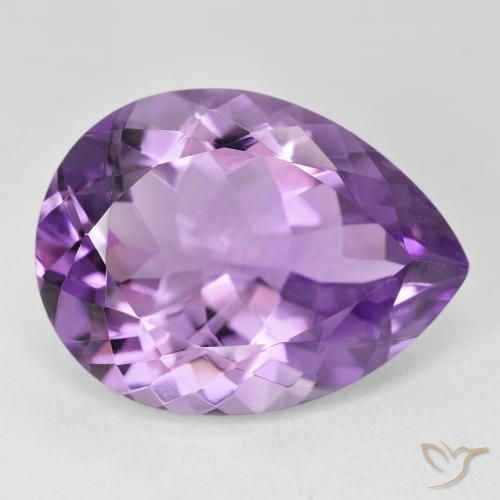 17.75 ct Violet Amethyst Stone, Natural Amethyst in Pear Facet Shape for Sale