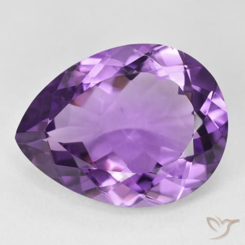 17.06ct Natural Medium Violet Amethyst, Pear Shape, VVS-VS