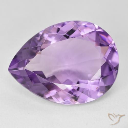 16.38ct Natural Medium Purplish Violet Amethyst, Pear Shape, VVS