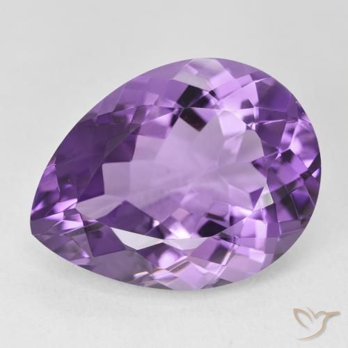 17.84ct Natural Intense Violet Amethyst, Pear Shape, VVS