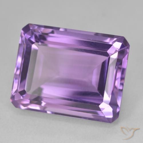 20.04 ct Violet Amethyst Stone, Natural Amethyst in Octagon Step Cut Shape for Sale