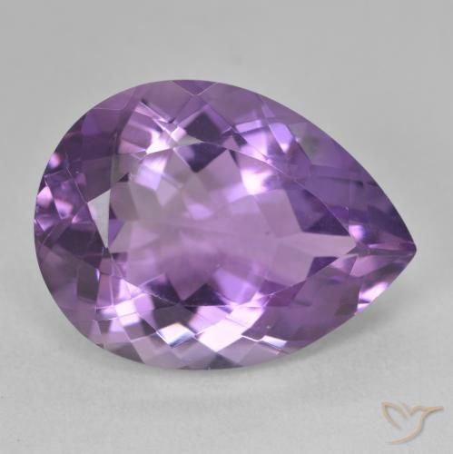 18.06ct Natural Medium Violet Amethyst, Pear Shape, VVS-VS