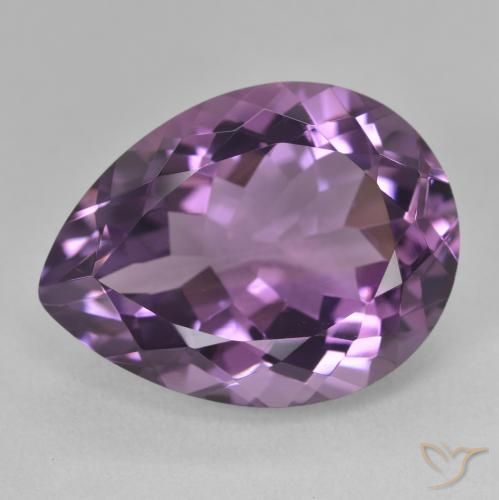 18.08ct Natural Medium Violet Amethyst, Pear Shape, VVS