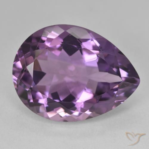 18.08 ct Violet Amethyst Stone, Natural Amethyst in Pear Facet Shape for Sale