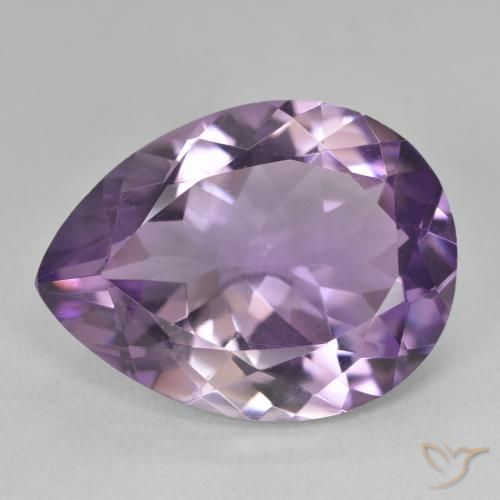 16.78ct Natural Medium Violet Amethyst, Pear Shape, VVS