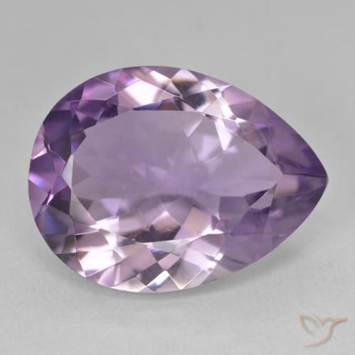 16.78 ct Violet Amethyst Stone, Natural Amethyst in Pear Facet Shape for Sale