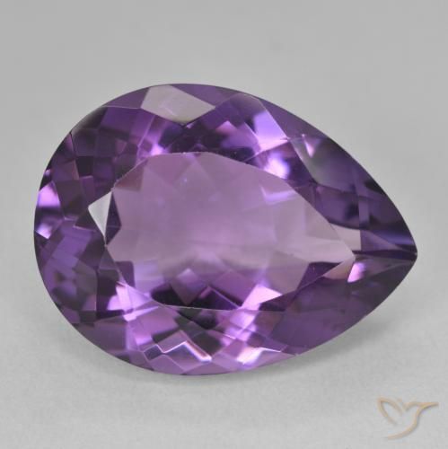 18.36ct Natural Medium Light-Violet Amethyst, Pear Shape, VVS