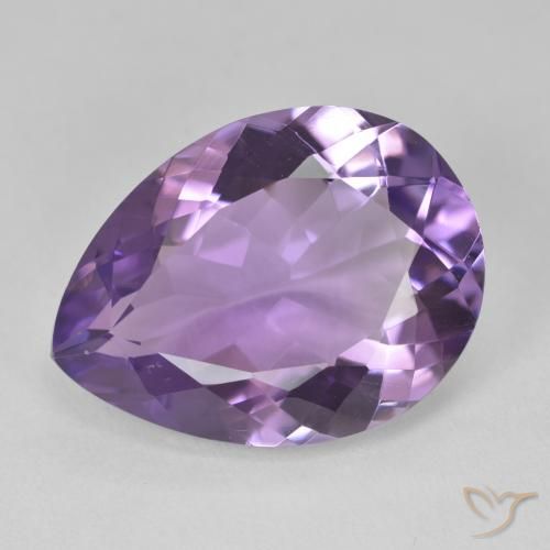 15.16ct Natural Medium Violet Amethyst, Pear Shape, VVS-VS