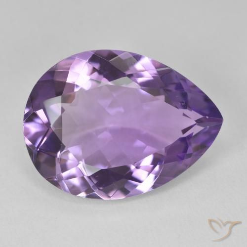 15.16 ct Violet Amethyst Stone, Natural Amethyst in Pear Facet Shape for Sale