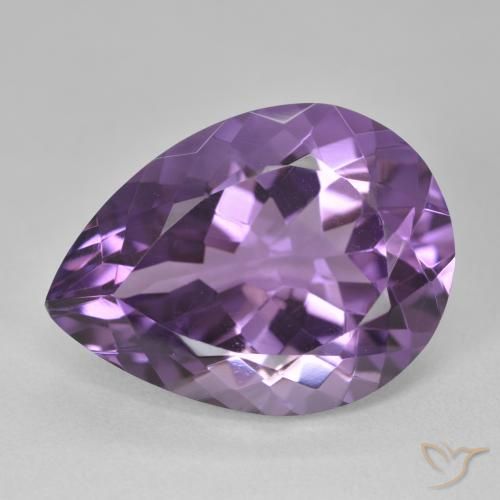 16.68ct Natural Medium Violet Amethyst, Pear Shape, VVS-VS