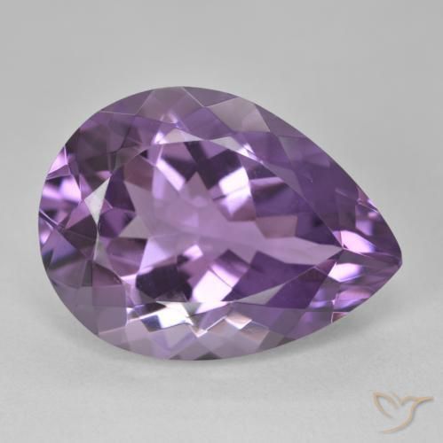 16.68 ct Violet Amethyst Stone, Natural Amethyst in Pear Facet Shape for Sale
